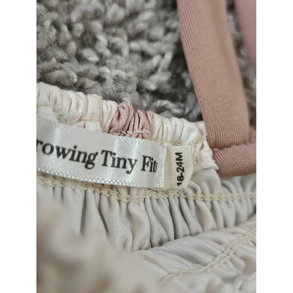 Throwing Tiny Fits Toddler Girls Smocked Two Piece Swimsuit Mauve Cream 18-24m — image 3 of 4